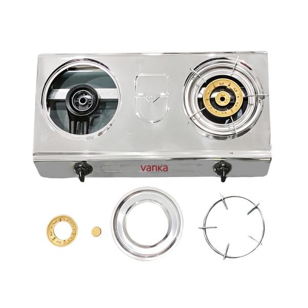 Double Burner Tabletop Gas Stove Industrial Cooker Commercial Use