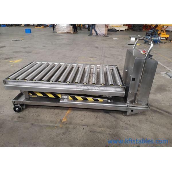 Электрическая мобильная таблица подъема паллета нержавеющей стали с роликами в поле 1220x610mm еды