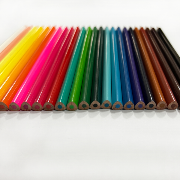 Hot Sell Premium 7 Inch 24PCS Vivid Special Colors Stationery Painting Triangle Wooden Color Pencil