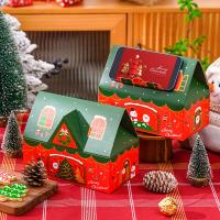 Caja de Regalo con Temática Festiva de Casa Navideña 3D, Juego de Cajas para Manzanas, Empaquetado de Regalos para Galletas y Aperitivos