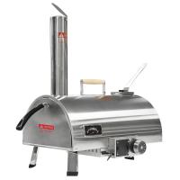 Horno de pizza de 12 pulgadas automático giratorio para exteriores Horno portátil de pizza a fuego de madera