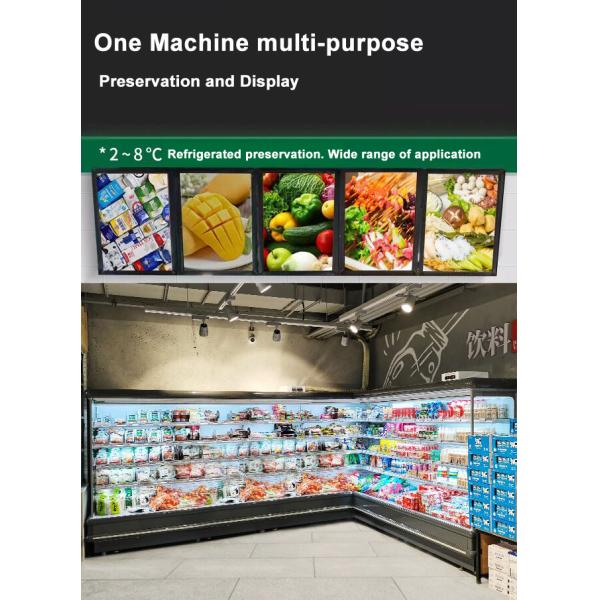 Воздушное охлаждение 2000L охладителя Multideck открытого переднего напитка дисплея открытое