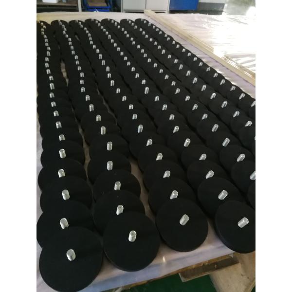 D88x8mm Round Rubber Coated Magnet Base With Outer Thread 45kg Pull Force Round Shape