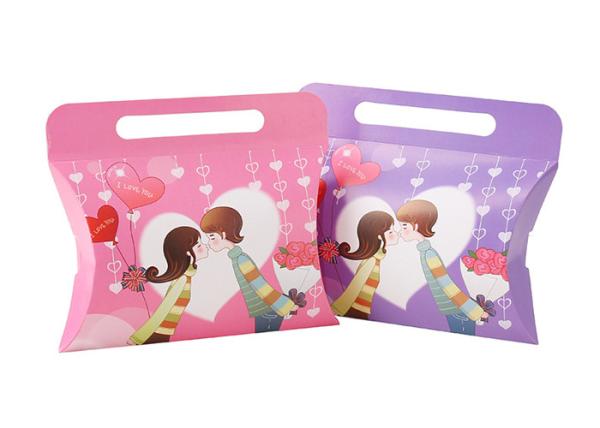 Printed Paper Pillow Box Personalized Colorful Packages For Christmas Gift