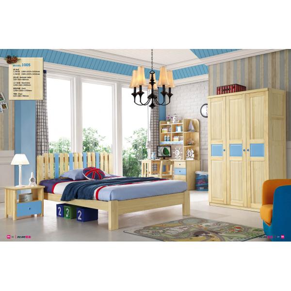 solid wood pine kids bed room set furniture,#1005