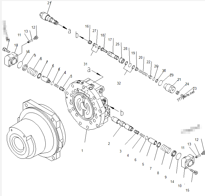 Travel Motor Ass'y For KOMATSU PC1250-7 PC1250-8 PC1250LC-7 PC1250LC-8 PC1250-8R Excavator Parts 21N-60-34100 Hydraulic Transmission Motor 