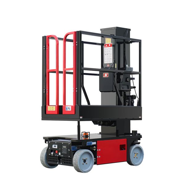 Aluminum Personnel Vertical Mast Boom Lift 26 Ft Cherry Picker Equipment For Shopping Mall Cleaning