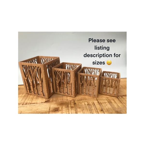 Wooden Plain Color Candle Lantern for Handmade Tea Light Holders in Laser Cut Design
