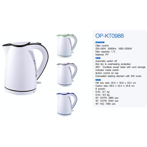 Auto Shut-off Electric Water Kettle with Fast Heating Speed and Electric Power Source