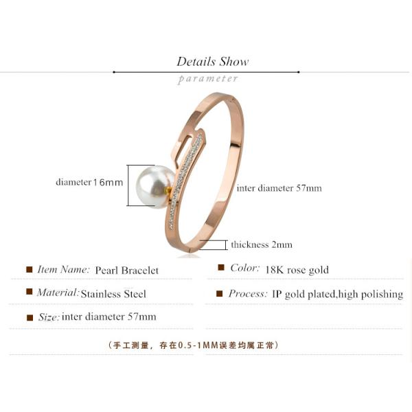 Wholesale New Designer Simple Circle Charm Symbol Jewelry Girls' Infinity Stainless Steel Bracelet Pearl Bangle