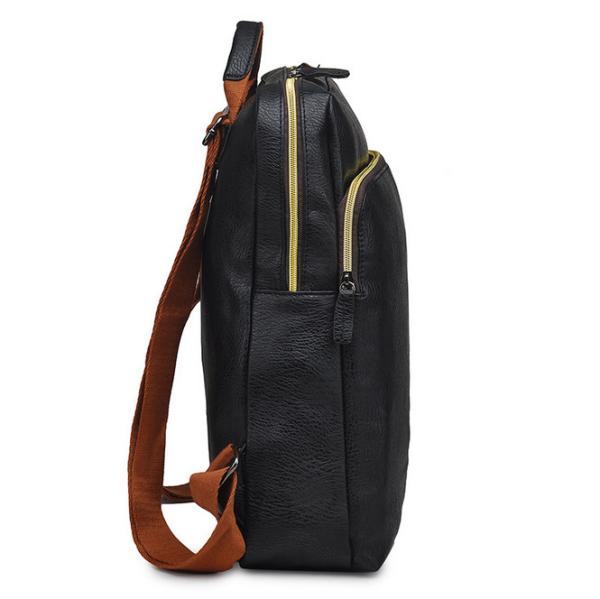 New Men's Travel Backpack Korean Backpack Leisure Student Schoolbag Soft PU Leather men backpack bag