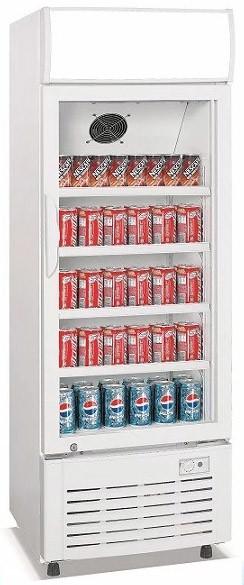 308L upright signle door aluminium inner direct cooling display beverage cooler/beverage showcase/commercial fridge
