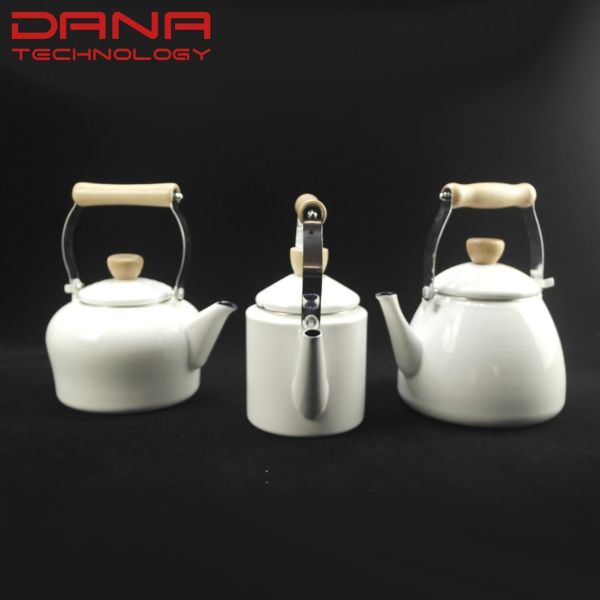 White Enamel Metal Steel Water Kettle Teapot Stovetop Teapot 0.7L 1.2L 1.5L