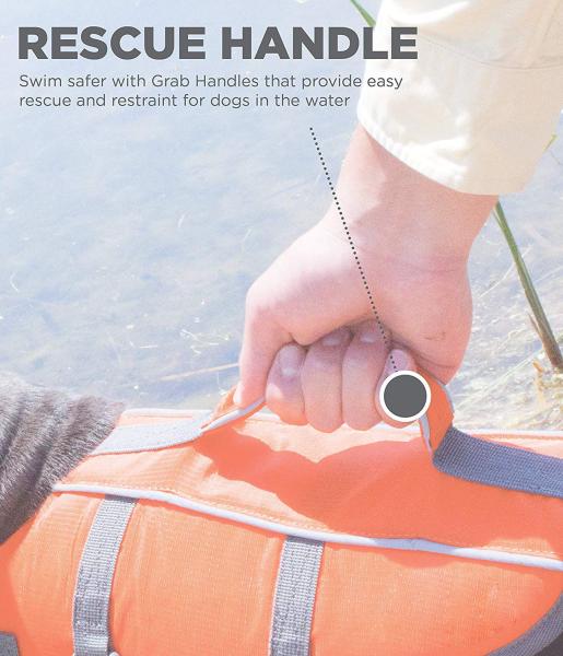  				Safe & Durable Dog Float Coat Life Jacket with One Rescue Handle 	        