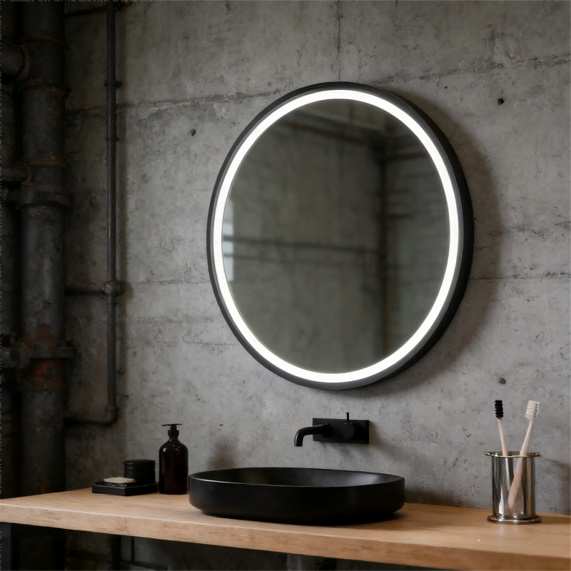 LED Backlit Round Vanity Mirror for Bathroom IP44 Waterproof Wall-Mounted  Bathroom Mirror
