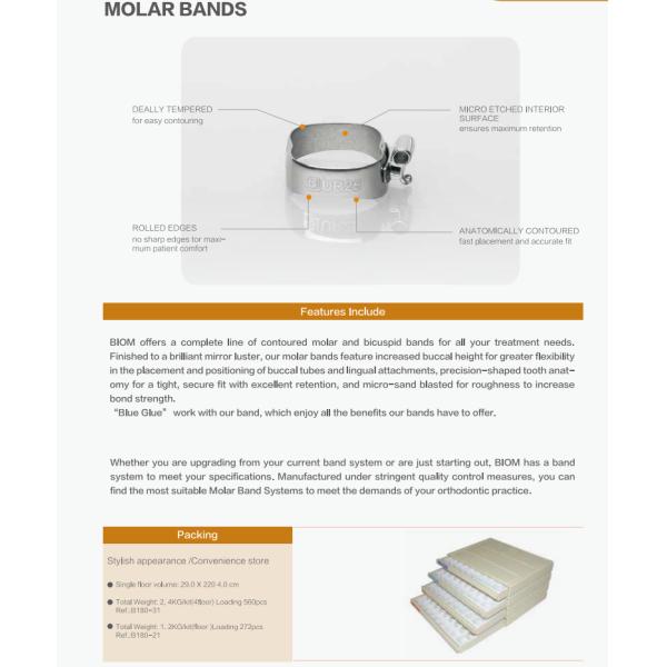 Первый молярный рот / MBT одиночные ортодонтические ленты 0.022