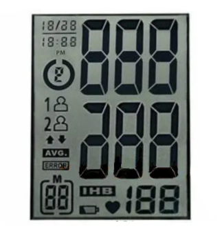 Custom LCD Display 4 Digit Segment TN LCD Panel with HTN LCD Display and 3.0V Voltage for Sphygmomanometer
