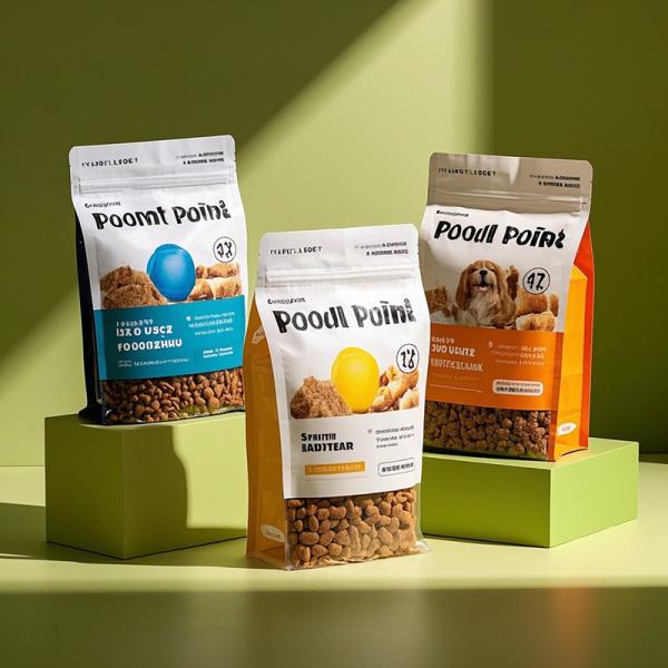 Resealable Kraft Paper Pet Food Packaging Bag Biodegradable OEM Logo Printing Service