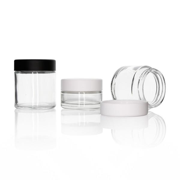 2oz Glass Concentrate Jar Flower Packing Black Cap Child Resistant Glass Jars
