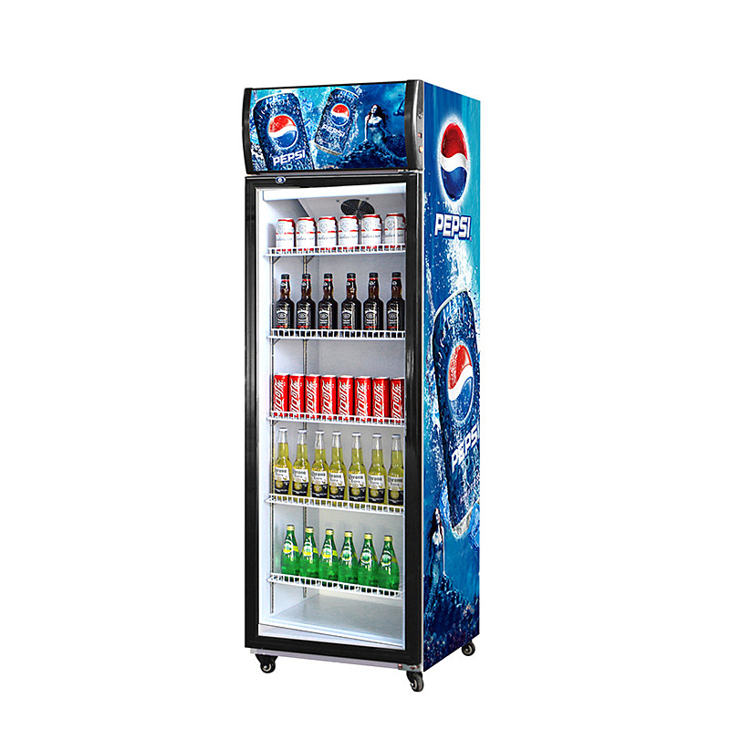 Commercial Glass Door Freezer with Digital Thermostat and Air Cooling System for 400L Volume Storage