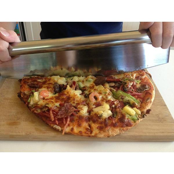 Amazon Hot sale Pizza Cutter Sharp Rocker Blade With Cover Heavy Duty Stainless Steel Pizza knife Dishwasher Safe