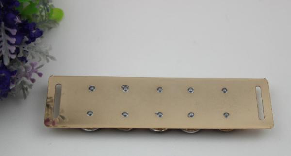 Shoes accessories light gold iron sheets diamond decorative metal buckle parts for shoelace
