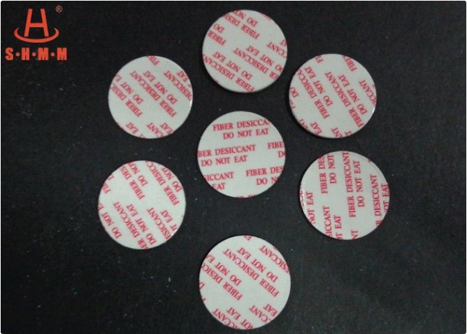 Biodegradable Fiber Desiccant , Round Shaped Moisture Absorbent Packs For Pharmaceuticals