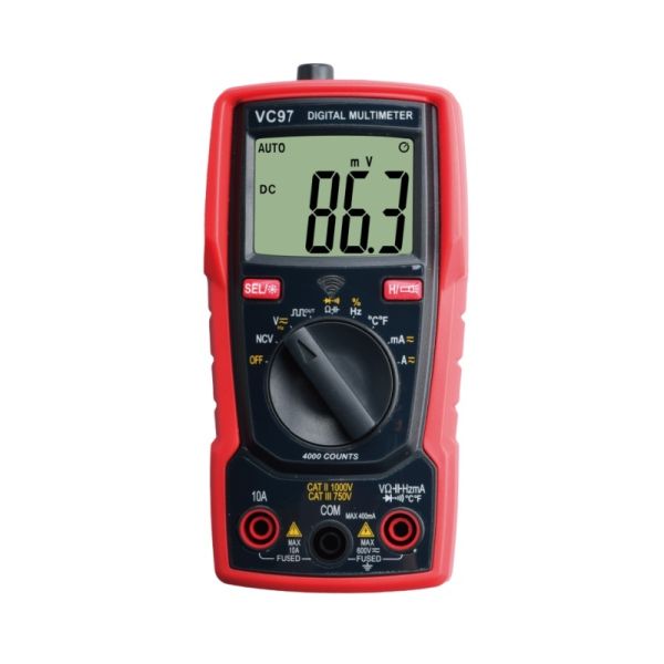 VC97 Digital Multimeter with 4000 Counts LCD True-RMS and K-type Thermocouple for Accurate Measurements