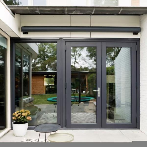 Modern Design High Performance Aluminum Casement Door with Superior Wind Pressure Resistance for Commercial Project