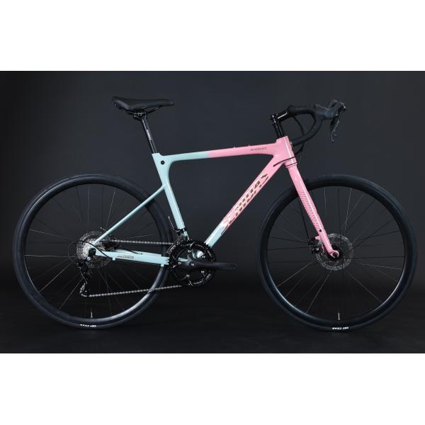 Vélo routier soudé en fibre de carbone 700C 2*9s 1*9s AL Cadre jolie forme AL Hub et 10kg