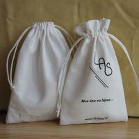 Impression blanche légère de logo de noir de couleur de sac de cordon de l'emballage 8oz