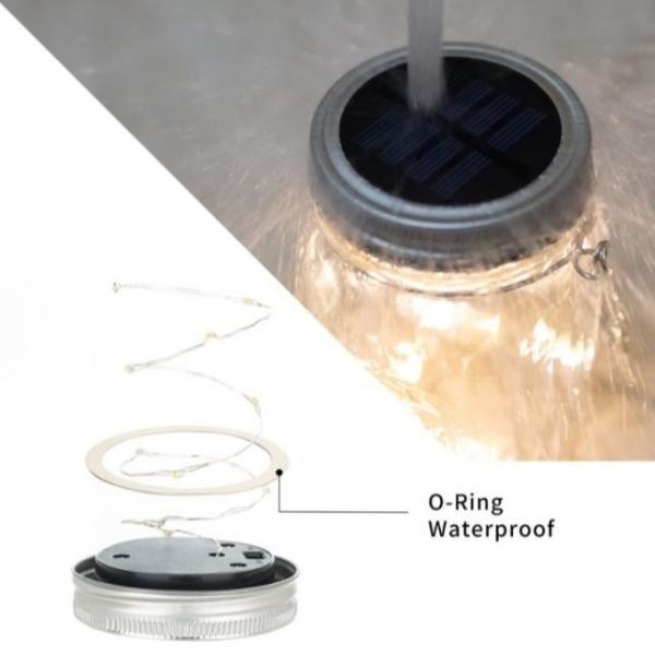 Wholesale Mason Jar Solar Lights lamp 8 Pack 30Led Waterproof Fairy Firefly Best for Courtyard Garden,Wedding