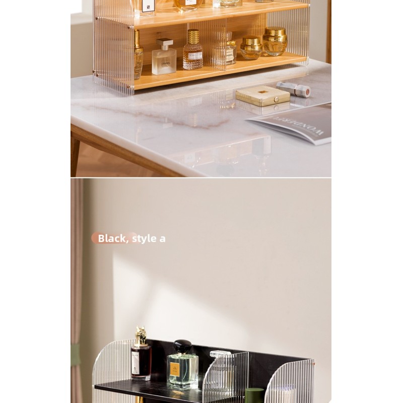 High-End Acrylic Standing Organize Display Rack Compartment Large Capacity Cosmetics Storage Table Shelf