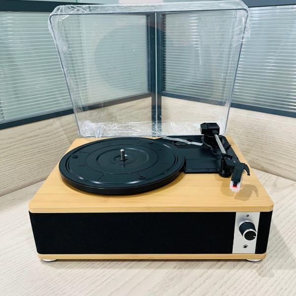 Vintage Vinyl Bluetooth Speaker Retro Design 3 Speed Record Player Speaker With Dust Cover