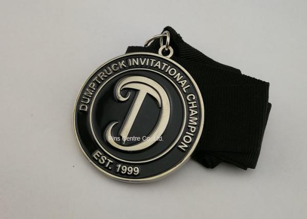 Iron Stamped Enamel Brass Awards Ribbon Medals 3.5 mm Thickness