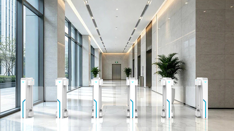 Pedestrian Barrier Gate Access Turnstile RFID Scanner Coin Operated Swing Turnstile Gate 304SS Material Bi-direction Adjustable