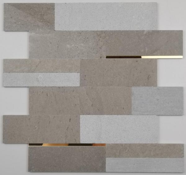 4mm Natural Stone Metal Decor Mosaic Tile 300x300mm