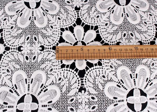 Venice Guipure Cotton Lace Fabric Embroidered Flower Water Soluble Azo Free Dyed
