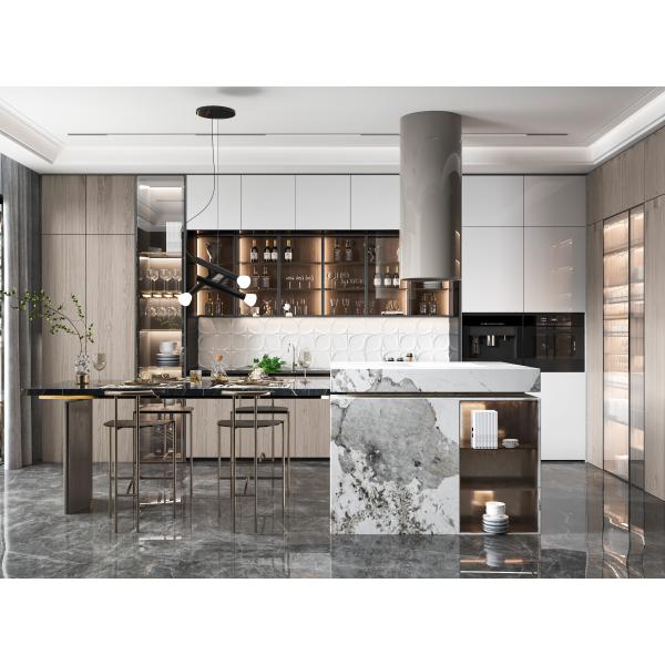 Estilo lineal E1 E0 Medio ambiente Armarios de cocina estándar Muebles