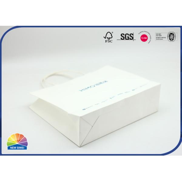 Luxury Fragrance White Kraft Paper Bags Packaging Portable 180gsm Thickness