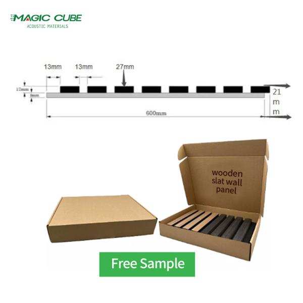 3D Model Design Wood Slat Wall Panels Black Customized For Noise Reduction