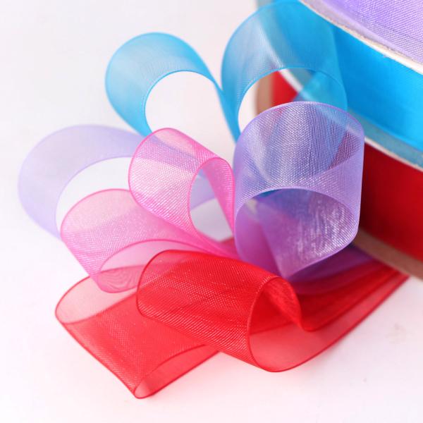 100% Polyester 3/8 Silk Sheer Organza Ribbon Customized for Customized Packaging