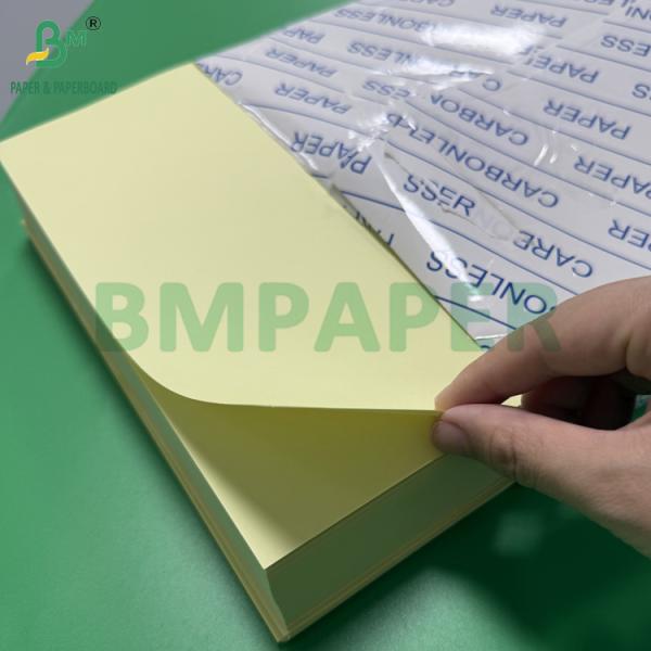 55 - 80gsm Carbonless CF Paper For Receipts Light Pink Green Blue Yellow Colored Sheets 55 - 80gm Carbone sans papier CF pour les reçus Feuille de couleur rose clair vert bleu jaune