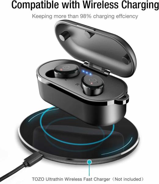 El top del Amazonas vende Bluetooth 5,0 auriculares internos estéreos impermeables inalámbricos de los auriculares de botón Ipx8 Tws (construidos en el Mic, con el caso de carga inalámbrico)