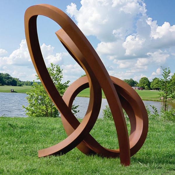 Rusty Weathering Seel Abstract Metal Garden Art Outdoor Sculpture