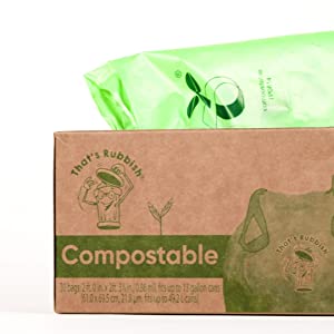 OEM/ODM accepted printed compostable die cut plastic trash bags, EN13432 BPI OK Home ASTM D6400 certified cheap price