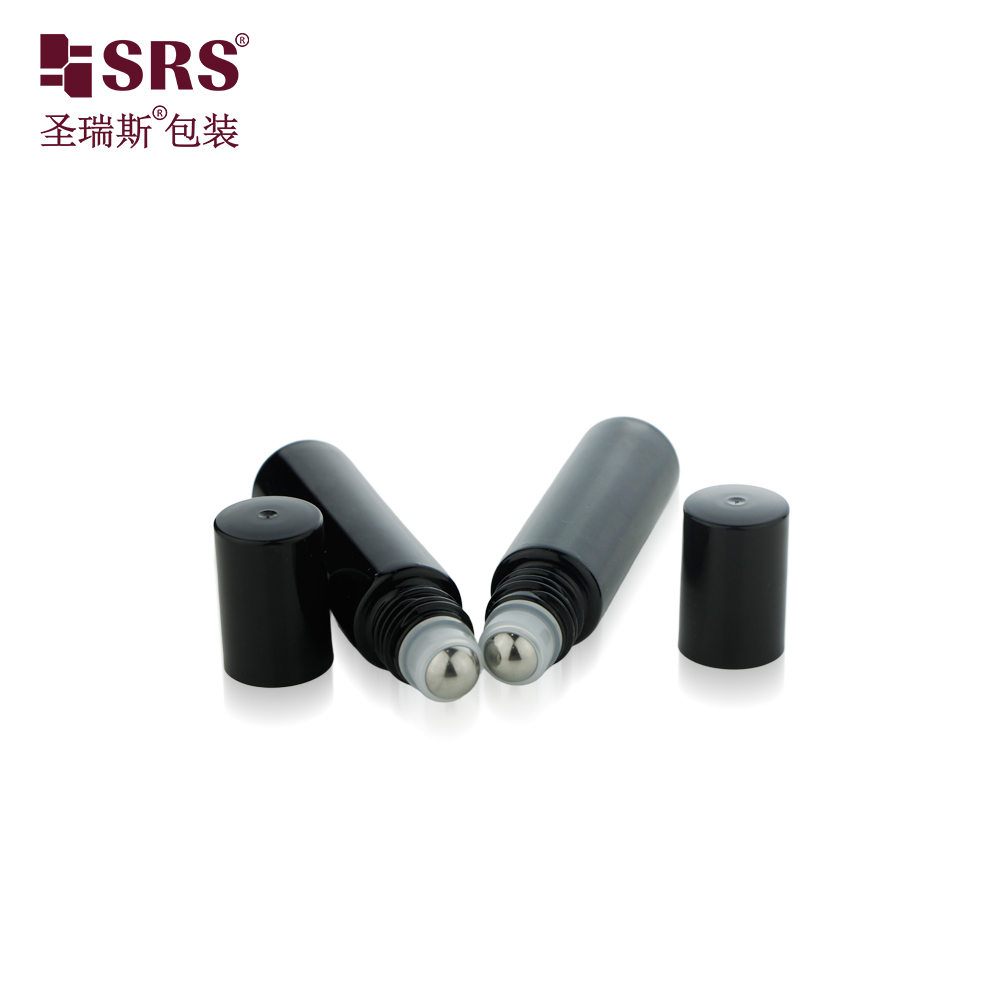 BLPM 10ML Empty Black Glass Roll On Bottle For Essential Oil No Leakage