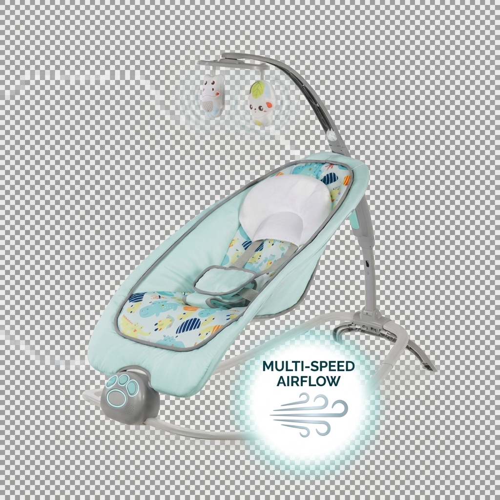 12KG Load Capacity Infant Rocker Chair Sturdy Frame Adjustable Backrest with Music Box Vibration Toys