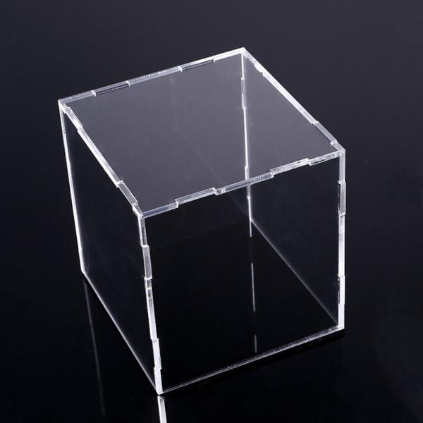 Square Counter Acrylic Display , Case Plastic Stand Clear Storage Box Jars With Lids