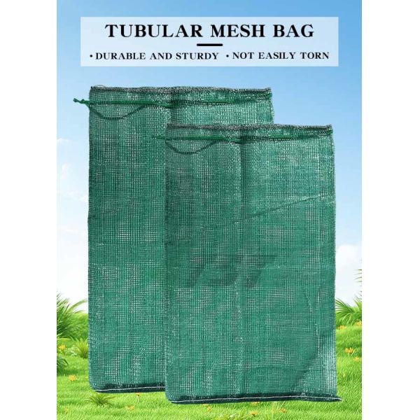 Sweet Corn Green Color Poly Tubular Mesh Bag Customized Size And Label